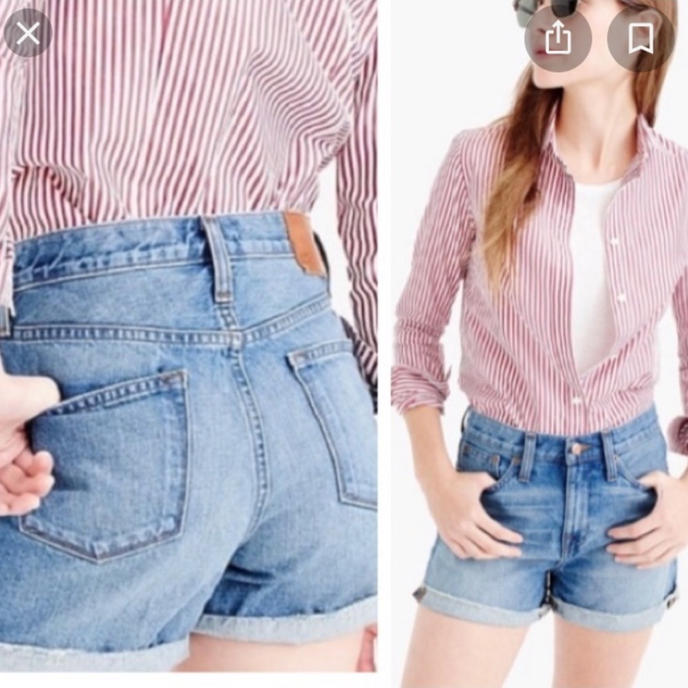 J. Crew High Rise Denim Shorts Light Blue